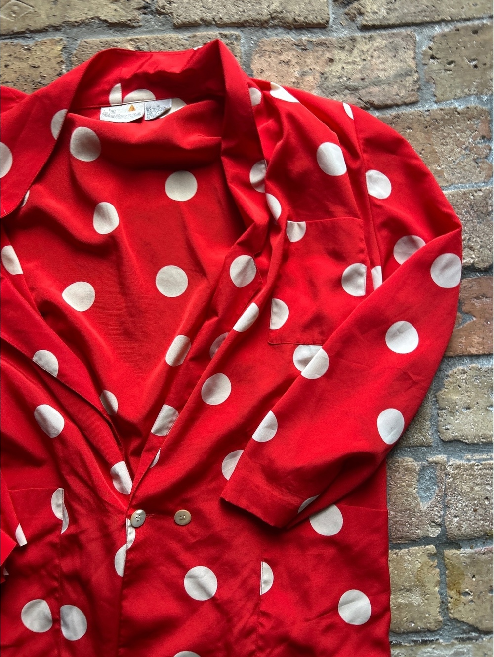 Retro Liz Claiborne Red Polka Dot Blazer Size 12